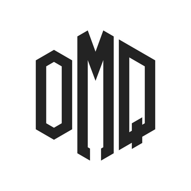 Design du logo OMQ Lettres initiales Monogramme OMQ Logo en forme d'hexagone