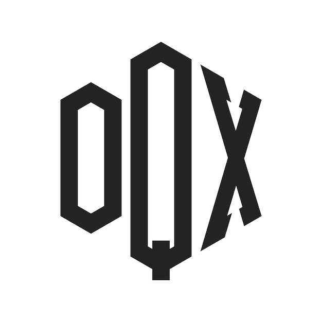Design du logo OQX Lettres initiales Logo du monogramme OQX en utilisant la forme d'hexagone