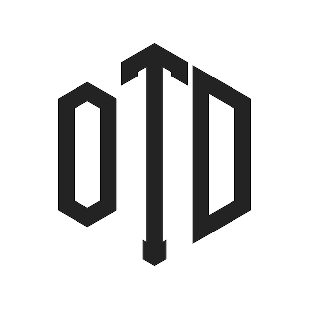 Design du logo OTD Lettres initiales Logo du monogramme OTD en utilisant la forme d'hexagone
