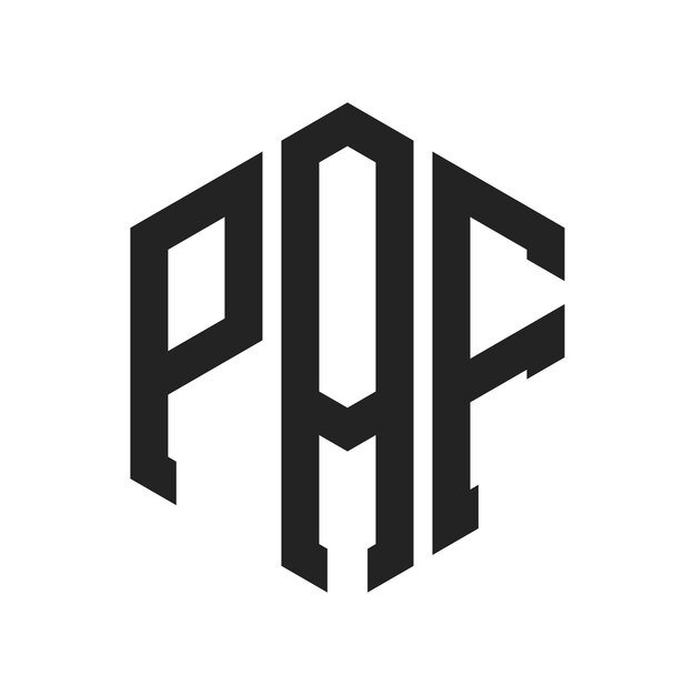Design du logo PAF Lettres initiales Monogramme PAF Logo en forme d'hexagone