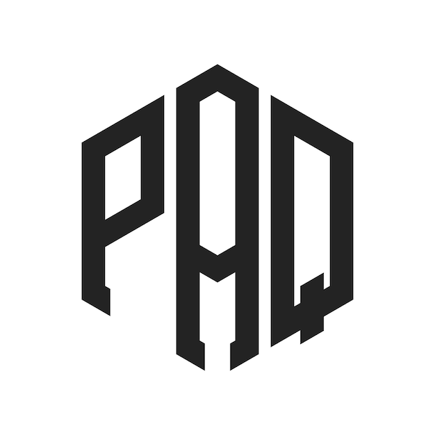 Design du logo PAQ Lettres initiales Monogramme PAQ Logo en forme d'hexagone