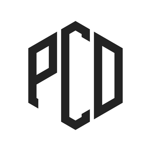 Design du logo PCD Lettres initiales Monogramme PCD Logo en utilisant une forme hexagonique