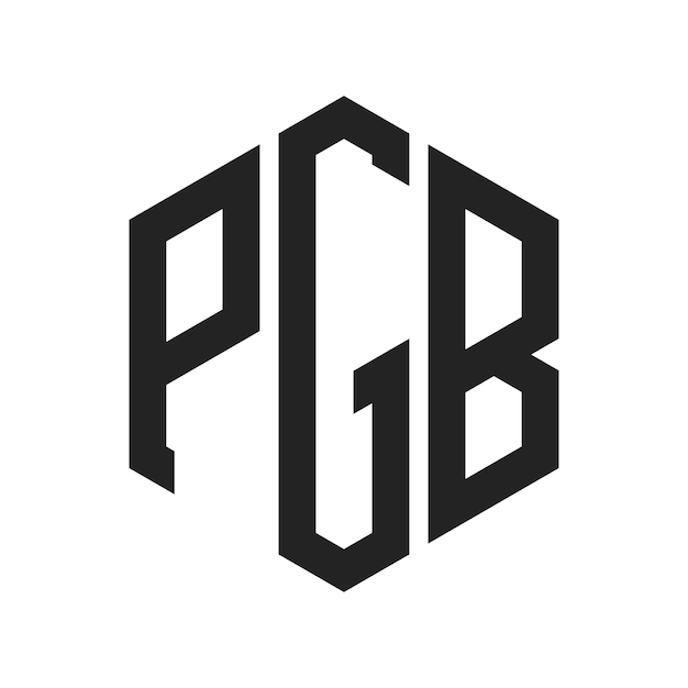 Design du logo PGB Lettres initiales Logo du monogramme PGB en utilisant la forme d'hexagone