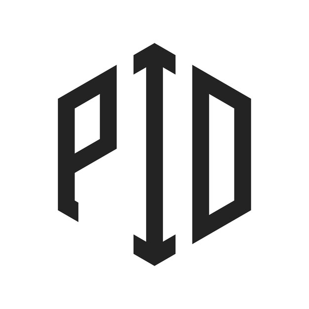Design du logo PID Lettres initiales Monogramme PID Logo en forme d'hexagone