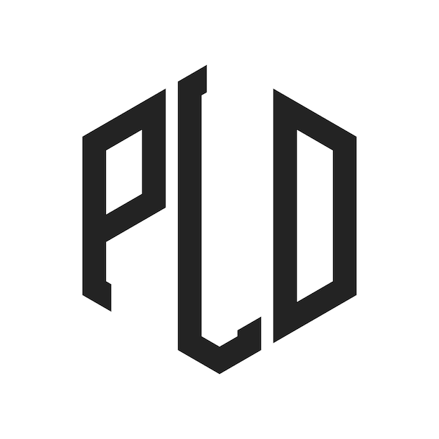 Design du logo PLD Lettres initiales Logo du monogramme PLD en utilisant la forme d'hexagone