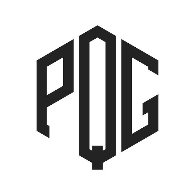 Design du logo PQG Lettres initiales Logo du monogramme PQG en utilisant la forme d'hexagone