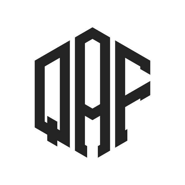 Design du logo QAF Lettres initiales Le logo du monogramme QAF en forme d'hexagone