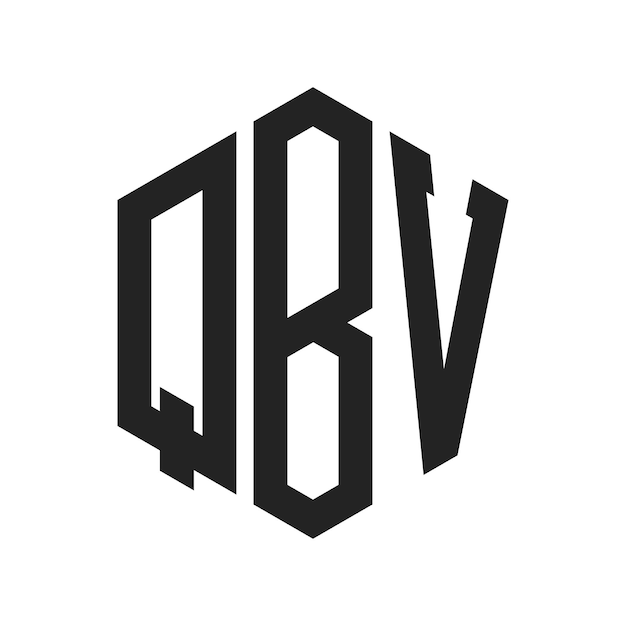 Design du logo QBV Lettres initiales Monogramme QBV Logo en forme d'hexagone