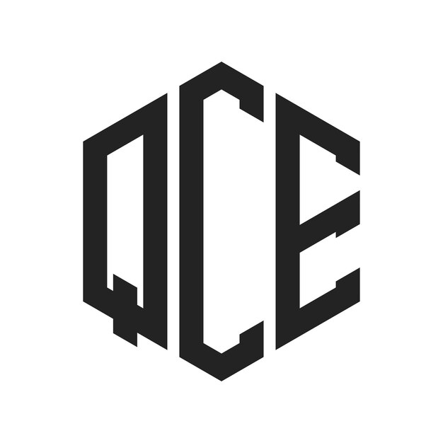 Design du logo QCE Lettres initiales Monogramme QCE Logo en forme d'hexagone