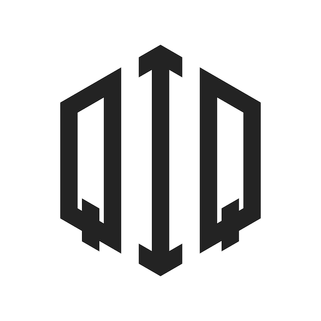 Design du logo QIQ Lettres initiales Logo du monogramme QIQ en utilisant la forme d'hexagone