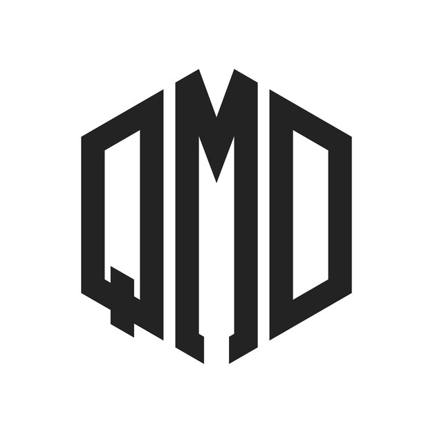 Design du logo QMD Lettres initiales Monogramme QMD Logo en forme d'hexagone