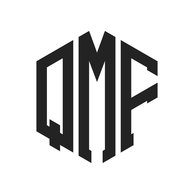 Design du logo QMF Lettres initiales Logo du monogramme QMF en utilisant la forme d'hexagone