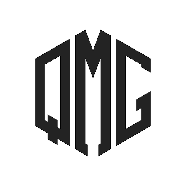 Design du logo QMG Lettres initiales Logo du monogramme QMG en utilisant la forme d'hexagone