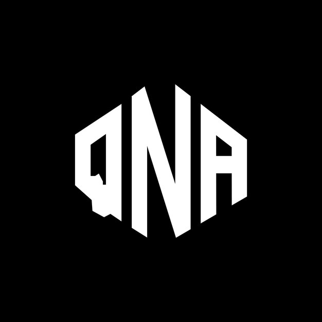 Le design du logo QNA en forme de polygone et en forme de cube, le modèle de logo vectoriel hexagonal, les couleurs blanches et noires, le monogramme QNA, le logo des entreprises et de l'immobilier.