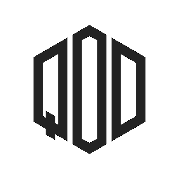 Design du logo QOD Lettres initiales Logo du monogramme QOD en utilisant la forme d'hexagone