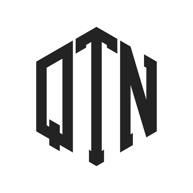 Design du logo QTN Lettres initiales Monogramme QTN Logo en forme d'hexagone