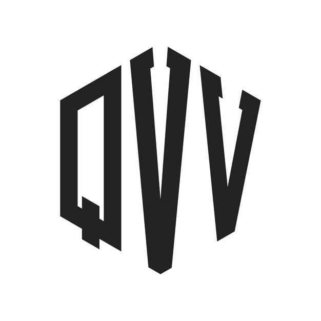 Design du logo QVV Lettres initiales Logo du monogramme QVV en forme d'hexagone