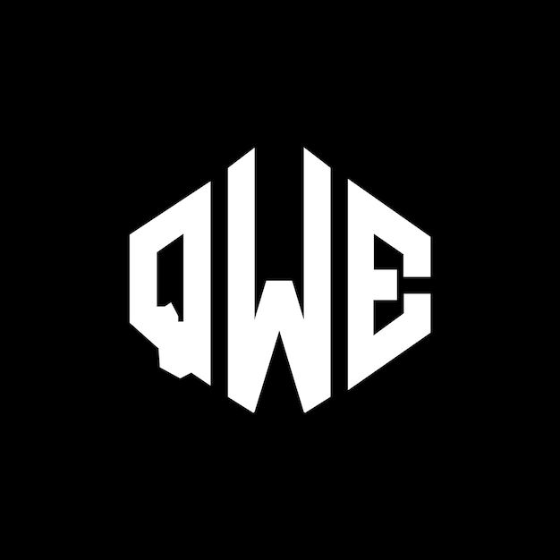 Vecteur le design du logo qwe en forme de polygone et de cube, le modèle de logo vectoriel hexagonal, les couleurs blanches et noires, le monogramme, le logo des entreprises et de l'immobilier.