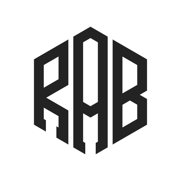 Design du logo RAB Lettres initiales RAB Monogramme Logo en forme d'hexagone