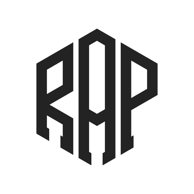 Design du logo RAP Lettres initiales Monogramme RAP Logo en forme d'hexagone