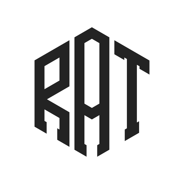 Design du logo RAT Lettres initiales RAT Monogramme Logo en forme d'hexagone