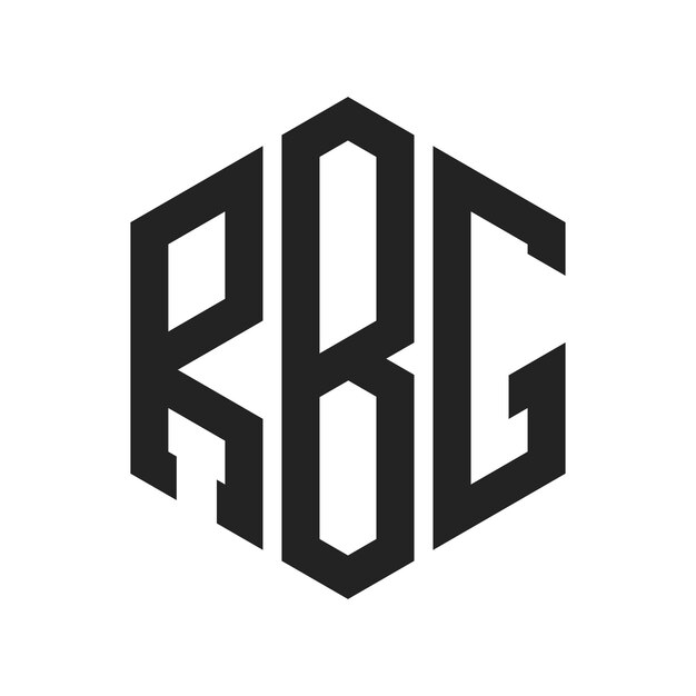 Design du logo RBG Lettres initiales RBG Monogramme Logo en forme d'hexagone
