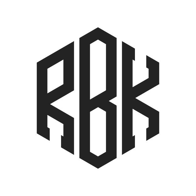 Design du logo RBK Lettres initiales Monogramme RBK Logo en utilisant une forme hexagonique