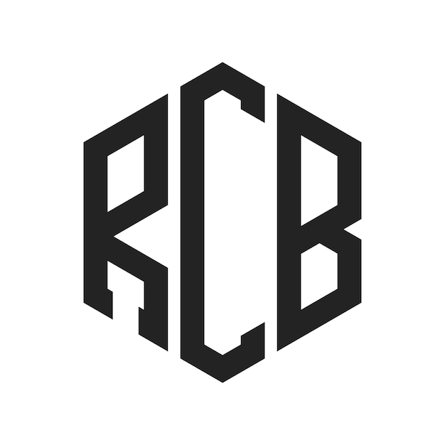 Design du logo RCB Lettres initiales Monogramme RCB Logo en utilisant une forme hexagonique