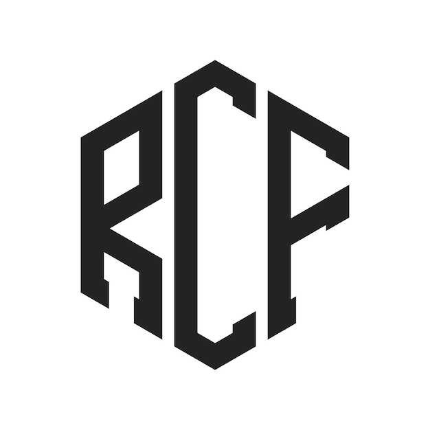 Design du logo RCF Lettre initiale RCF Monogramme Logo utilisant une forme hexagonique