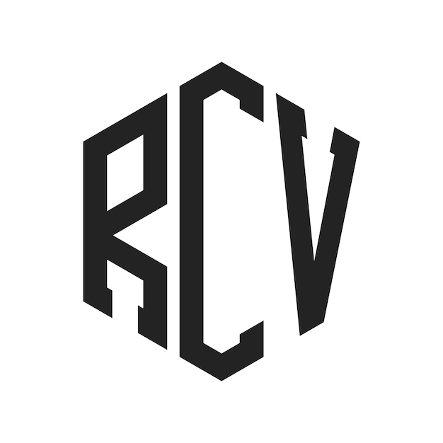 Design du logo RCV Lettres initiales Monogramme RCV Logo en forme d'hexagone