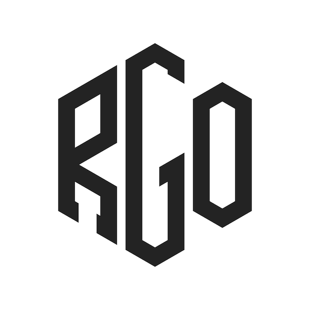 Design du logo RGO Lettres initiales RGO Monogramme Logo en forme d'hexagone