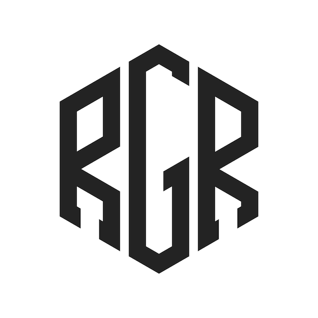 Design du logo RGR Lettres initiales RGR Monogramme Logo en forme d'hexagone
