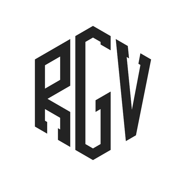 Design du logo RGV Lettres initiales Logo du monogramme RGV en utilisant la forme d'hexagone