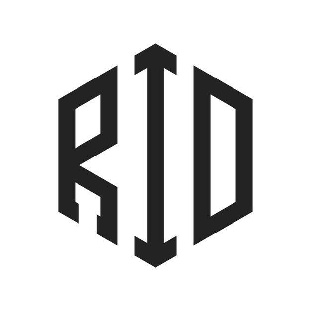 Design du logo RID Lettres initiales Monogramme RID Logo en forme d'hexagone