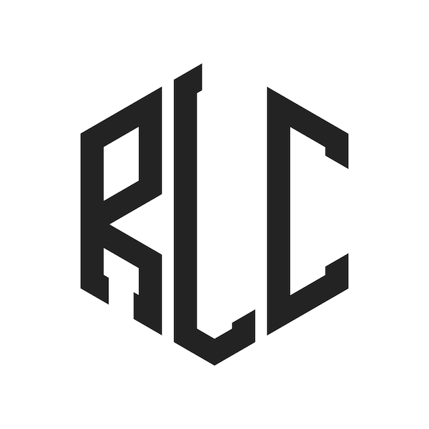 Design du logo RLC Lettres initiales Logo du monogramme RLC en utilisant la forme d'hexagone