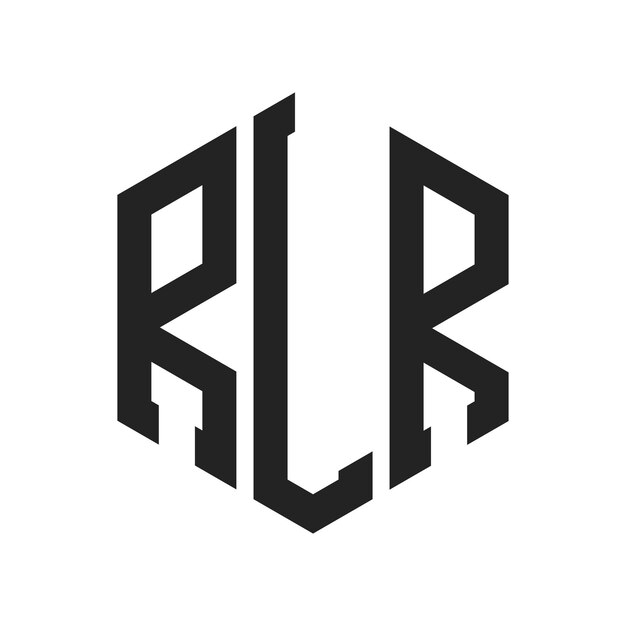 Design du logo RLR Lettres initiales RLR Monogramme Logo en forme d'hexagone