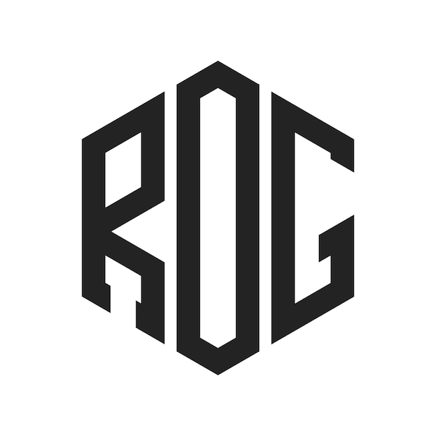 Design du logo ROG Lettres initiales ROG Monogramme Logo en forme d'hexagone