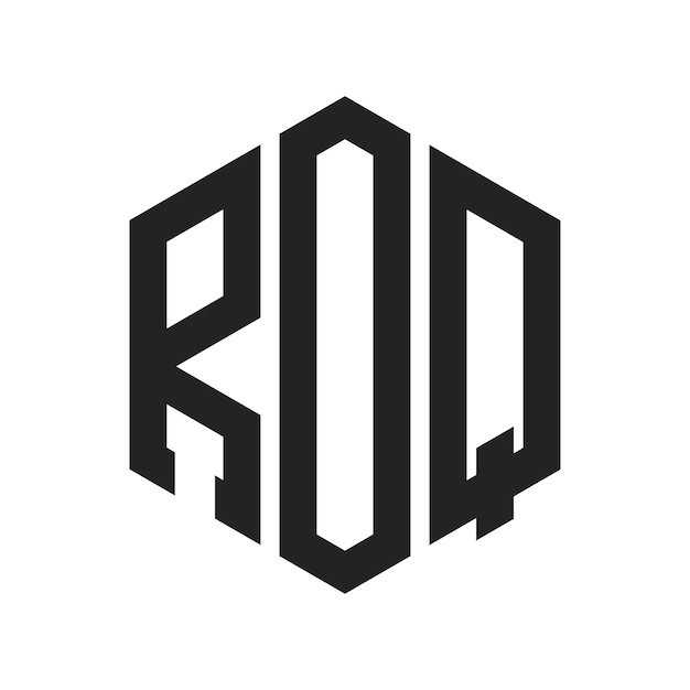 Design du logo ROQ Lettres initiales Logo du monogramme ROQ en forme d'hexagone