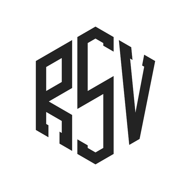 Design du logo RSV Lettres initiales Monogramme RSV Logo en forme d'hexagone