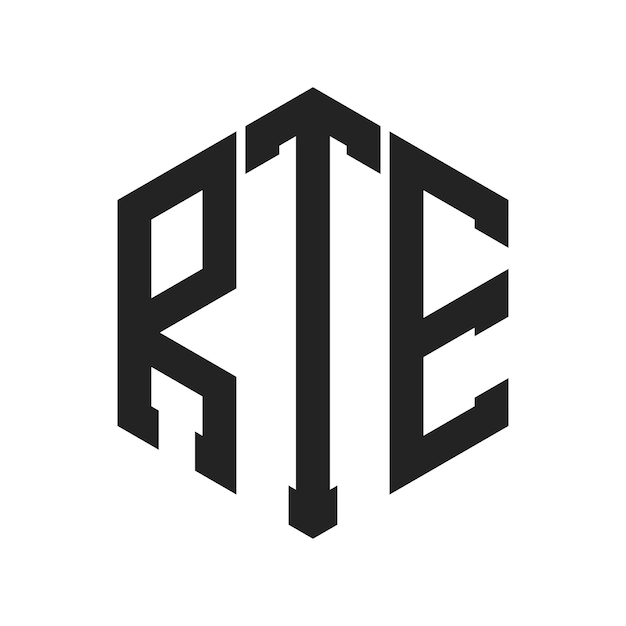 Design du logo RTE Lettre initiale RTE Monogramme Logo en forme d'hexagone