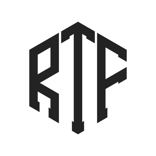 Design du logo RTF Lettres initiales RTF Monogramme Logo en forme d'hexagone