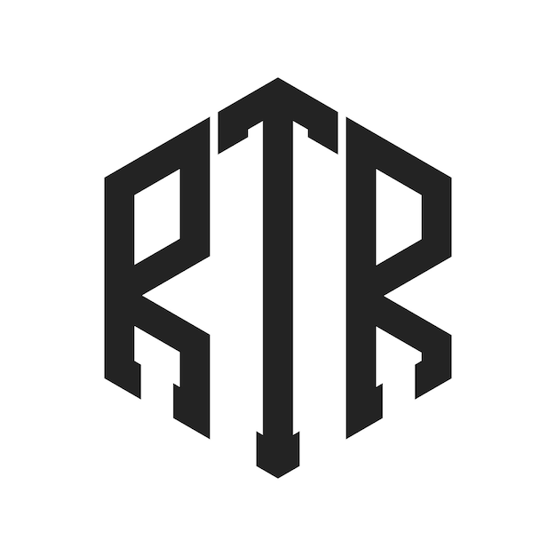 Design du logo RTR Lettres initiales RTR Monogramme Logo en forme d'hexagone