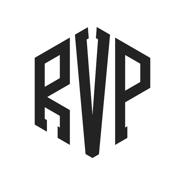 Design du logo RVP Lettres initiales RVP Monogramme Logo en utilisant la forme d'hexagone