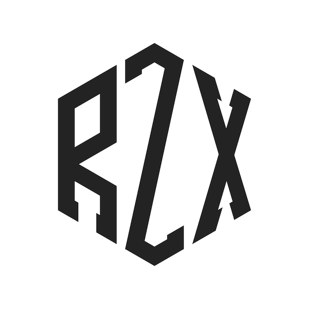 Design du logo RZX Lettres initiales RZX Monogramme Logo en utilisant la forme d'hexagone