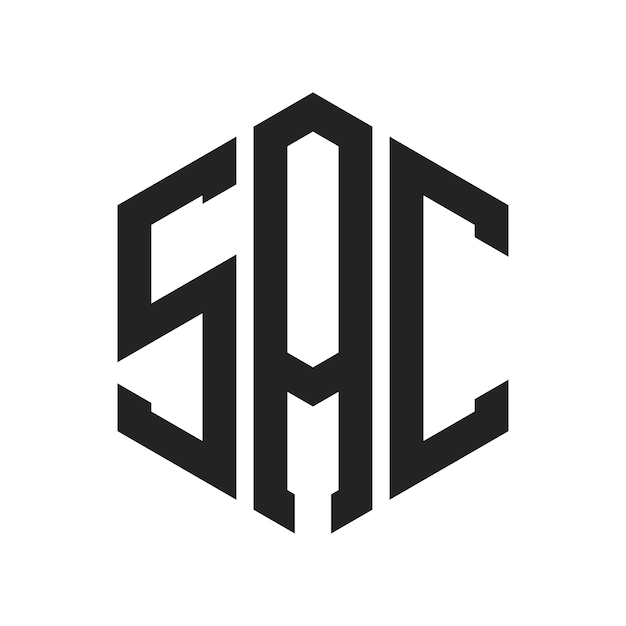 Design du logo SAC Lettres initiales Monogramme SAC Logo en forme d'hexagone