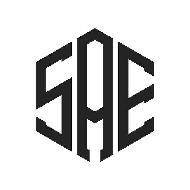 Design du logo SAE Lettres initiales Monogramme SAE Logo en forme d'hexagone