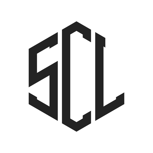 Design du logo SCL Lettres initiales Monogramme SCL Logo en forme d'hexagone
