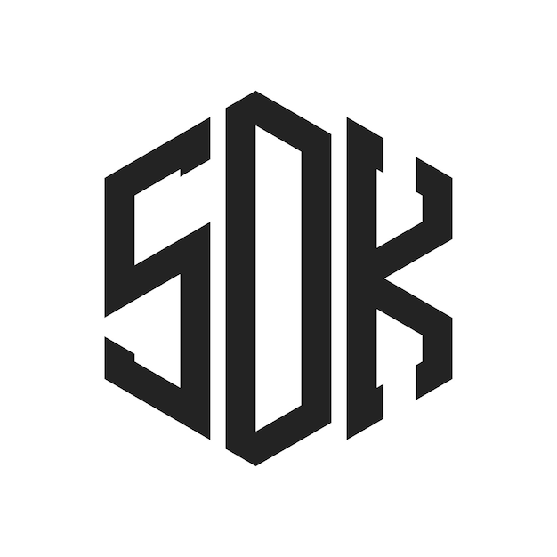 Design du logo SDK Lettres initiales Logo du monogramme SDK en utilisant la forme d'hexagone