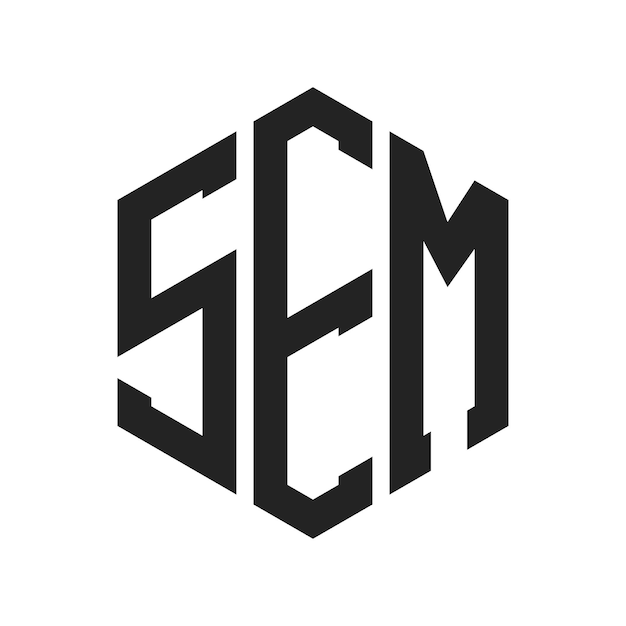 Design du logo SEM Lettres initiales SEM Monogramme Logo en utilisant la forme d'hexagone