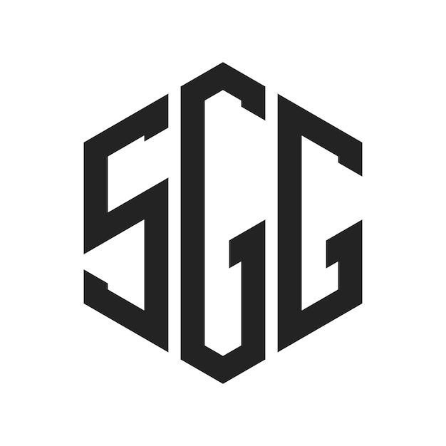 Design du logo SGG Lettres initiales SGG Monogramme Logo en forme d'hexagone
